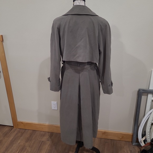 Anne Klein II Women SZ 4P Dbl Breasted Trench Coat moss‎ greenminalmalist career - Picture 4 of 12